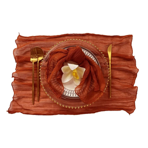 Serviettes en lin 100% modernes et durables Tissu en coton brodé à la main blanc pour mariages et fêtes jetables - Product Image 2