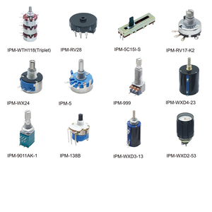Potentiomètre rotatif WH138-1A-2 pour éclairage, audio, haut-parleur, amplificateur, exportateurs, potentiomètre double 100k avec <span class=keywords><strong>bouton</strong></span> - Product Image 5