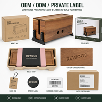 Boîte de gestion des câbles extra-large en bois d'acacia avec boîte de dissimulation des câbles en bois et organisateur pour multiprise