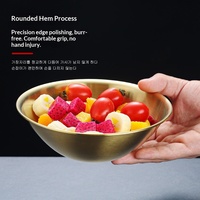 Bol à salade en acier inoxydable 304 électroplaqué, bol en fer pour repas d'hôtel, service de riz, collations, assaisonnements, soupe, soupière empilable, style japonais