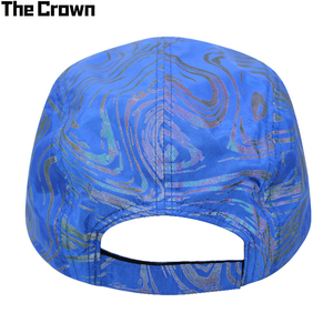 Custom Logo Reflective Unstructured Flat Brim <b>Cap</b> Wholesale Bulk Swirl Print Velcro Closure <b>Hat</b> Manufacturer - Product Image 2