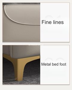 Camas Tapizadas en Cuero Italiano de Fábrica para el Hogar, Hotel, Cama Suave, Muebles de Dormitorio, Cama Moderna King Size - Product Image 4