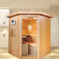 Ruang Sauna kubus Cedar merah luar ruangan 3-4 orang kelas atas dengan kayu Solid uap kering dan kompor Sauna penjual baik