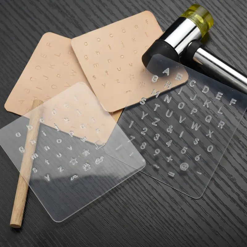 DIY Crafts Fancy Combs 2pcs Transparent Alphabet Letter Number Leather Punch Stamper Set Tools Handmade Stamp