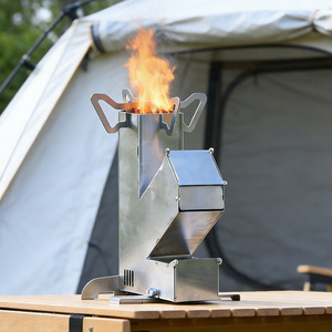 INBESTCAMP Réchaud à gaz portable individuel pour survie en extérieur, avec gazéificateur Kayu et cohete offerte, outil pliant pour le camping - Product Image 1