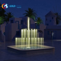 Fontaine musicale dansante intégrée mobile carrée 1,4x1,4m de fabrication chinoise sans système sonore