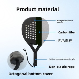 Raqueta de Pádel Redonda de Fibra de Carbono y Fibra de Vidrio, Raqueta de Tenis Playa Personalizada, Fabricante OEM - Product Image 5