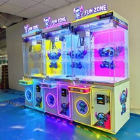 Machine à griffes commerciale à monnayeur, avec néon LED et motifs de dessins animés, jeu de capture de jouets à prix pour enfants, pour parcs d'attractions et salles d'arcade