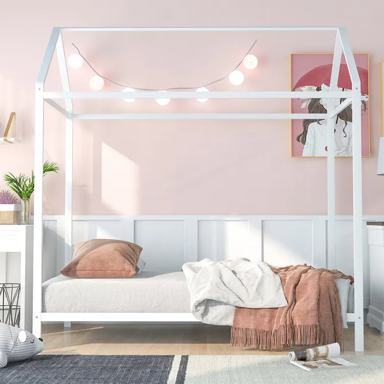 Nouveau produit mobilier de chambre à coucher en métal massif lit pour enfants lit mezzanine lit avec rangement cabane dans les arbres