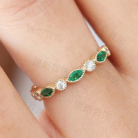 LOZRUNVE 925 Silber Smaragd Brillanter Zirkon Edelstein Marquise Ehering Regenbogen-Schmuck Großhandel