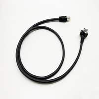 Cable de Red Blindado CAT 6a con Conector RJ45 S/FTP, Cable de Conexión Ethernet CAT6a en Ángulo Ascendente/Descendente con Doble Bloqueo de Tornillo