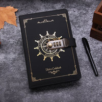 Carnet de notes A5 avec serrure, style européen rétro, journal créatif en similicuir, bloc-notes cadeau, 120 feuilles pour collection exclusive