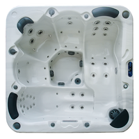 Bain à remous chauffant de luxe pour 5 personnes, double salon, en acrylique, centre de spa extérieur