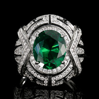 Fabrieksdirecte verkoop Art Deco ovale multi-kleurige edelsteen halo statement ring 18K verguld luxe