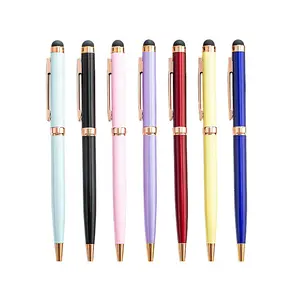 Hot Selling Promotional New Multifunction Ball Stylus Soft Touch Screen Pen 2 In 1 With Custom Logo Metal Ballpoint Pens