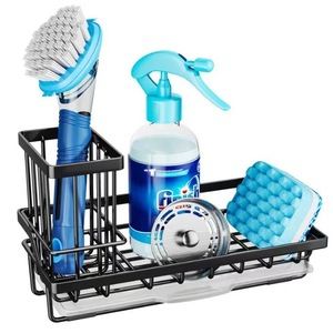 Panier de rangement pour évier Jin Leyuan en acier inoxydable, organisateur de comptoir de cuisine pour éponge, brosse, distributeur de savon, égouttoir - Product Image 1