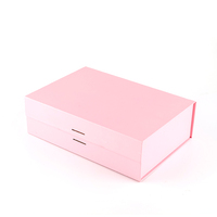 Boîtes cadeaux pliables en papier de luxe avec logo personnalisé d'usine, couverture rigide, aimant, pliage, bijoux, rose, avec couvercle magnétique