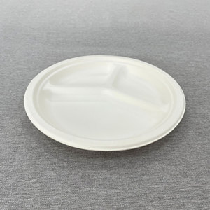 Forniture per feste di carta natalizia usa e getta compostabili stampate personalizzate all'ingrosso piatti per reni in polpa di piatto - Product Image 2