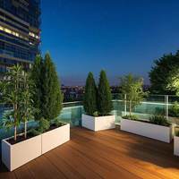 Pots à fleurs en aluminium enduit de poudre durables et personnalisés de 16 L avec trou de drainage pour une utilisation à la maison, en extérieur et dans les jardins