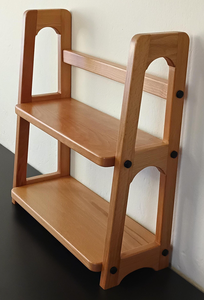 Modern Rustic Beech <strong>Wood</strong> Kitchen Shelf Wooden <strong>Countertop</strong> with 2 Ties Farmhouse Kitchen Organizer and Spice Rack - Product Image 6