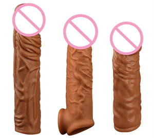 Superweiches Kristall-Noppen-Verzögerungskondom für Erwachsene, Sexspielzeug für Männer, Masturbator, wiederverwendbare Penishülle, Verlängerer, Vergrößerer, Cockring - Product Image 2