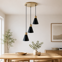 Lampe suspendue industrielle en bois et fer, style industriel, luminaire suspendu en fer pour restaurant, salon, salle à manger