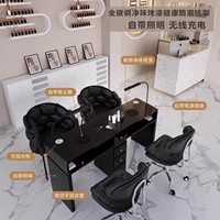 Table de manucure moderne simple/double pour salon de beauté, mobilier de manucure, table de design avec collecteur de poussière