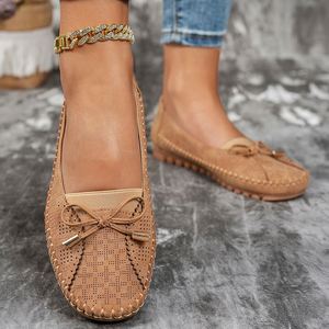 Mocassins plats à bout pointu pour femmes, couleur camel, semelle légère, style ballerine, chaussures décontractées, confortables, faciles à enfiler - Product Image 4