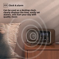 Kayu Solid Retro untuk Speaker Berkualitas Tinggi Subwoofer Rumah Jam Alarm Audio Radio Pengisian Daya Nirkabel Tahan Debu Perintah Suara