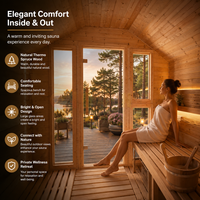 Sauna extérieur en bois thermique, cabine de sauna moderne en forme de cube pour jardin, villa, hôtel et projets de bien-être en station balnéaire