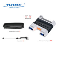 Station de charge multifonctionnelle TP5-3536B à double refroidissement pour PS5 Gamepad Station de charge pour PS5 Slim Charger Base Storage Stand