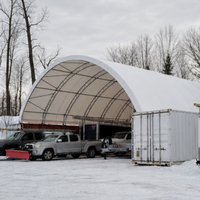 Contenedor Impermeable Resistente a los Rayos UV, Estructura de Techo Arqueado, Domo para Contenedores de Envío, Refugio para Almacenamiento Industrial al Aire Libre
