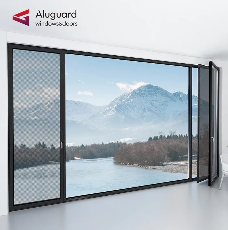 Latest design white aluminium frame glass windows aluminium picture door and window