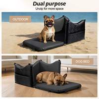 Siège de voiture pour chien portable en coton et cuir de luxe pour chiens de petite/moyenne taille, logo personnalisé en stock