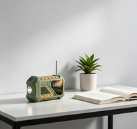 18650 Lithium-Ionen Tragbarer Akku für Zuhause, Hochleistungs-Solar- und Handkurbel-Notfallradio mit FM AM WB für Klettern