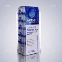 Embouts de pipette universels transparents 1250uL 101,9MM en blister, consommables en plastique pour laboratoire