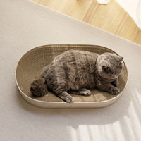 Camas ovaladas grandes para rascar gatos, rascador para gatos, flauta BB, papel corrugado, popular en el mercado coreano