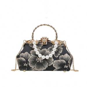 Bolsos de Mano de Lujo para Mujer con Flores Bordadas de Perlas para Graduación 2025, Bolsos de Noche para Boda, Estilo Chino, Bolso de Mano Brillante - Product Image 2