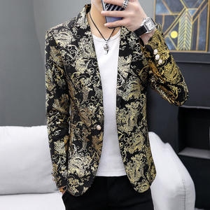 เสื้อเบลเซอร์สีทองสำหรับผู้ชาย,เสื้อเบลเซอร์ทรงสลิมฟิตพลัสไซซ์แต่งงานคุณภาพสูงสำหรับฤดูใบไม้ร่วงและฤดูหนาว2022 - Product Image 1