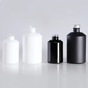 250ml 500ml Empty Matte Black White Custom Packaging Wine Liquor Glass Bottle With Metal Lid