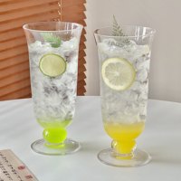 Modern fruittheeglas, hoogvoetig cocktailglas voor sap, koude dranken, bruiswater, café, restaurant, bar, dagelijks gebruik