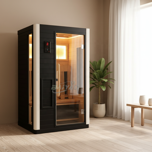 Promotion : Cabine de Sauna de Luxe Intérieure pour 1-2 Personnes avec Chauffage Traditionnel en Bois Massif pour Villas - Product Image 1