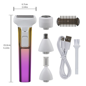 Rasoio Elettrico 4 in 1 per Donne con Display Digitale, Ricaricabile USB/Type-C, Lavabile, per <span class=keywords><strong>Naso</strong></span>, Sopracciglia e Corpo - Product Image 5