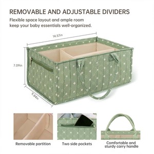 Tote Baby Diaper Caddy Organizer <b>Basket</b> <b>Storage</b> <b>for</b> Baby Essentials Diaper Changing Pad <b>Basket</b> <b>Storage</b> Bag - Product Image 3