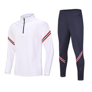 Mejor precio, media cremallera, jersey de secado rápido, chaqueta de fútbol de tablero desnudo de manga larga, chaqueta personalizada de dos piezas para hombre, <span class=keywords><strong>traje</strong></span> de manga larga - Product Image 1
