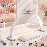 Lampe à ongles LED demi-lune de luxe avec strass, professionnelle, pliable en U, support de téléphone, pour salon de manucure électrique