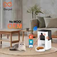 Elecpet 2025 Distributeur Automatique de Nourriture 4L Bol Rotatif Chronométré Quantitatif Smart Feeder Pet HD Caméra Timing Alimentation Quantitative