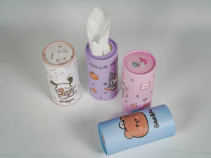 Mouchoirs en papier souples personnalisés respectueux de l'environnement pour voiture Boîte de cylindre Tube rond Mouchoirs en papier - Product Image 3