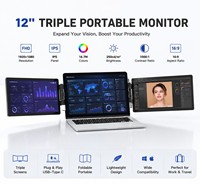 Moniteur portable double écran IPS LCD neuf avec HDR et interface DP pour extension d'écran d'ordinateur portable et affichage de jeu