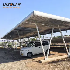 オープンフィールド駐車場用の陽極酸化アルミニウムソーラーカーポートシステムフレームPVモジュール